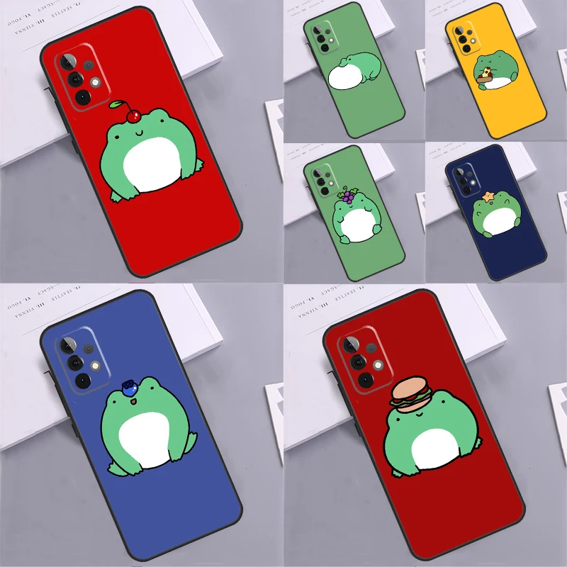 لطيف مضحك الضفدع لسامسونج غالاكسي A54 A34 A14 A36 A56 A26 A16 A15 A55 A53 A33 A35 A22 A32 A52 A05 A06 حالة #1