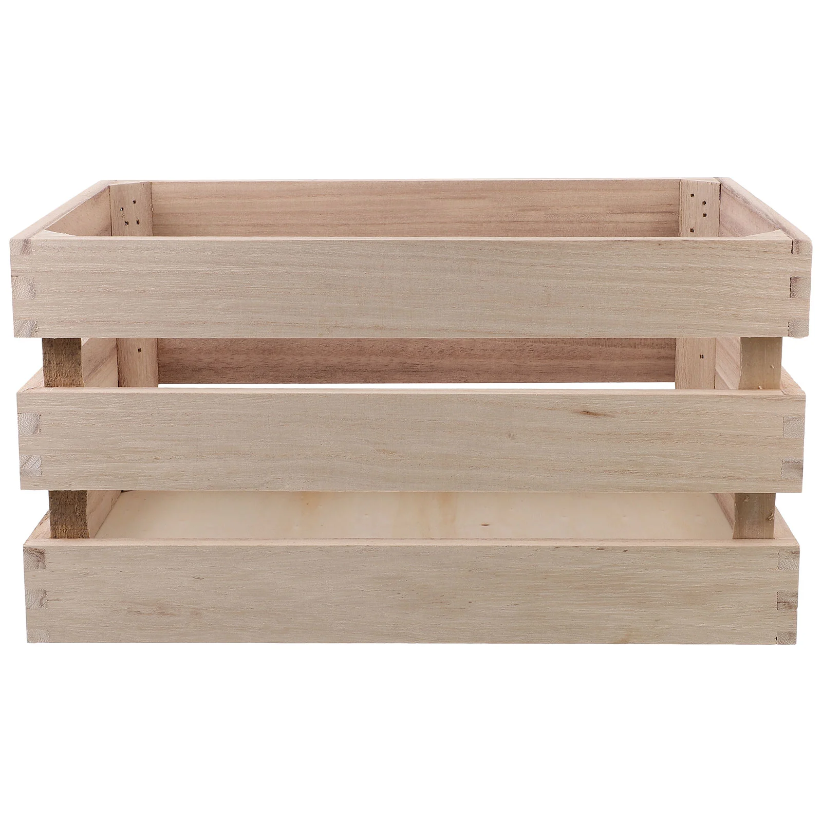 Wooden Storage Box Display Basket Unfinished Crate Bins for Toys Open Sundries Desktop Organizer Container Mini Child