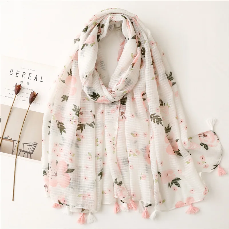 Softchic 100% Polyester Printed Headscarf, Retro ethnic style, Red small floral long scarf, Cotton and linen scarf image 2