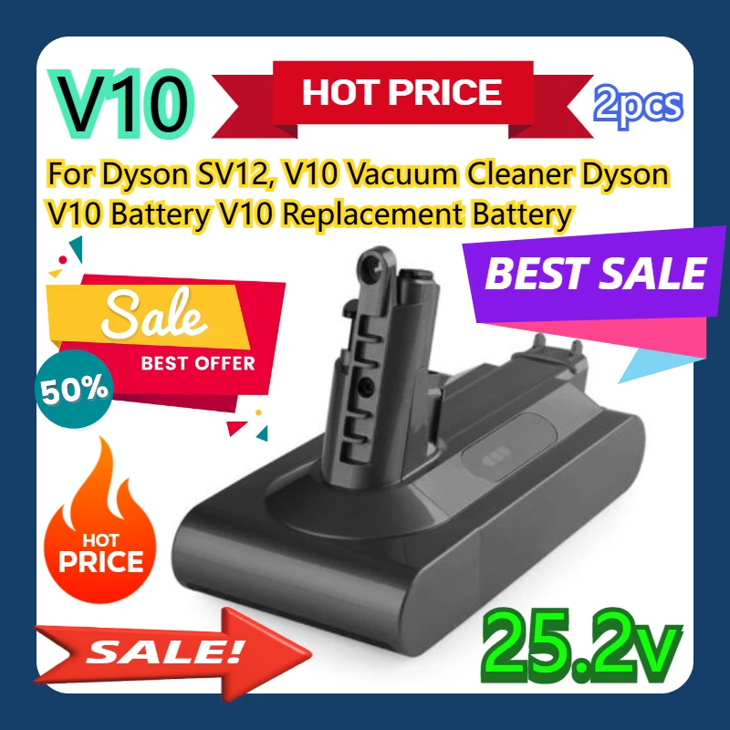 

For Dyson V10 SV12 V10 Vacuum Cleaner 25.2V Dyson V10 Battery V10 Replacement Battery 2pcs