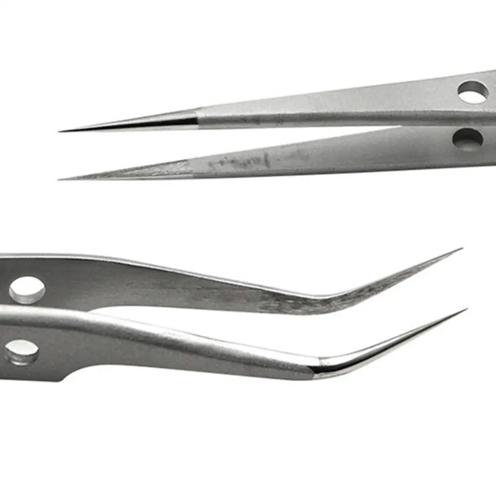 Precision Industrial Tweezers Anti-static Stainless Steel Tweezers Set For Electronics Soldering Maintenance Repair Hand Tools
