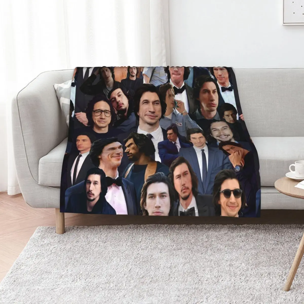 

Adam Driver Blue Collage Throw Blanket Quilt Decorative Sofas Retros cosplay anime Blankets