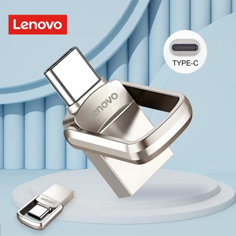 Lenovo Usb 3.0 Flash Drive 128gb Memory Stick 256gb 512gb Pendrive 16gb Metal U Disk OTG Pen Drive 32gb Free Logo meeting gifts