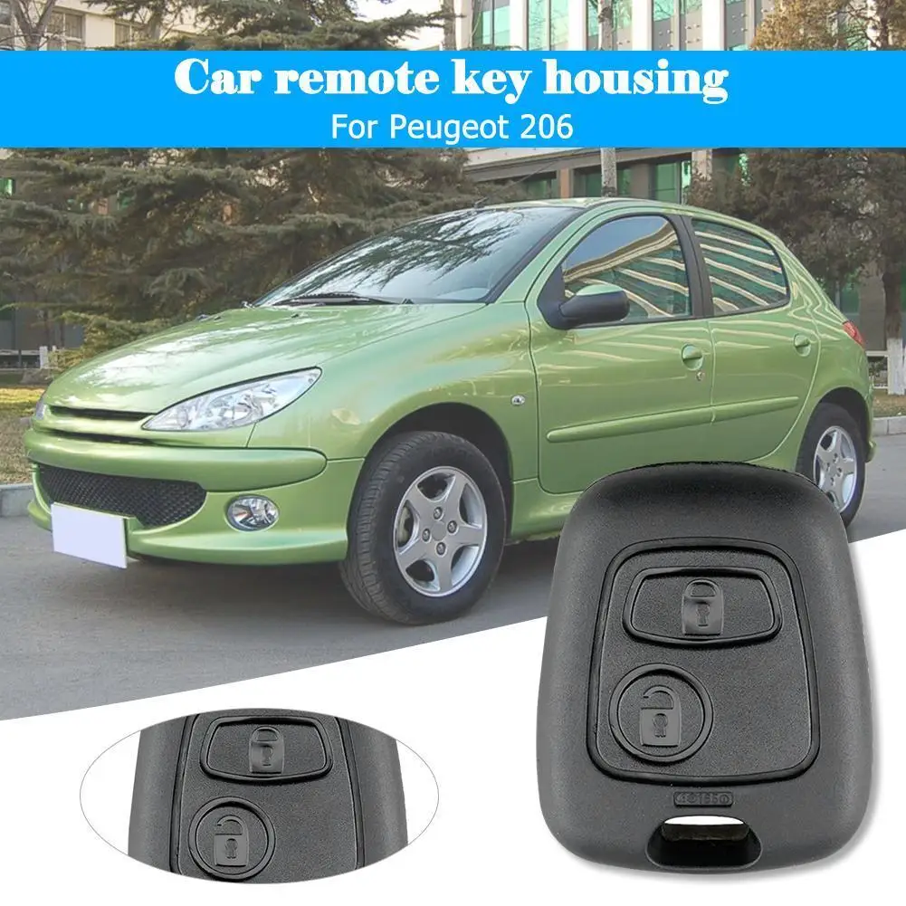 ABS Remote Car Key Cover Replaceable Button Key Shell Case Anti-collision Car Key Button Pad Wear-resistant for Peugeot 206