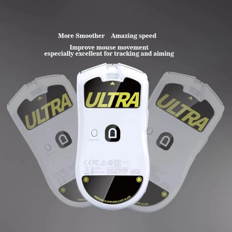 1Set Glass Mouse Feet Pedal for Razer Viper V3 Pro Mouse Replace Mouse Glides Curved Edges Mouse Skates Sticker