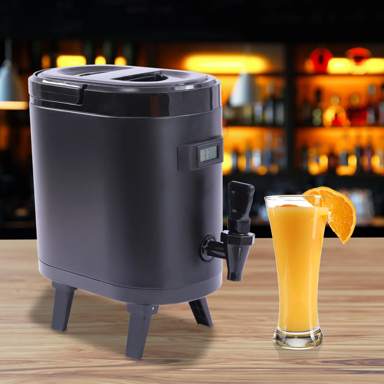 Stainless Steel Insulated Beverage Dispenser 6L Thermal Hot and Cold Drink Server Dispenser with Thermometer