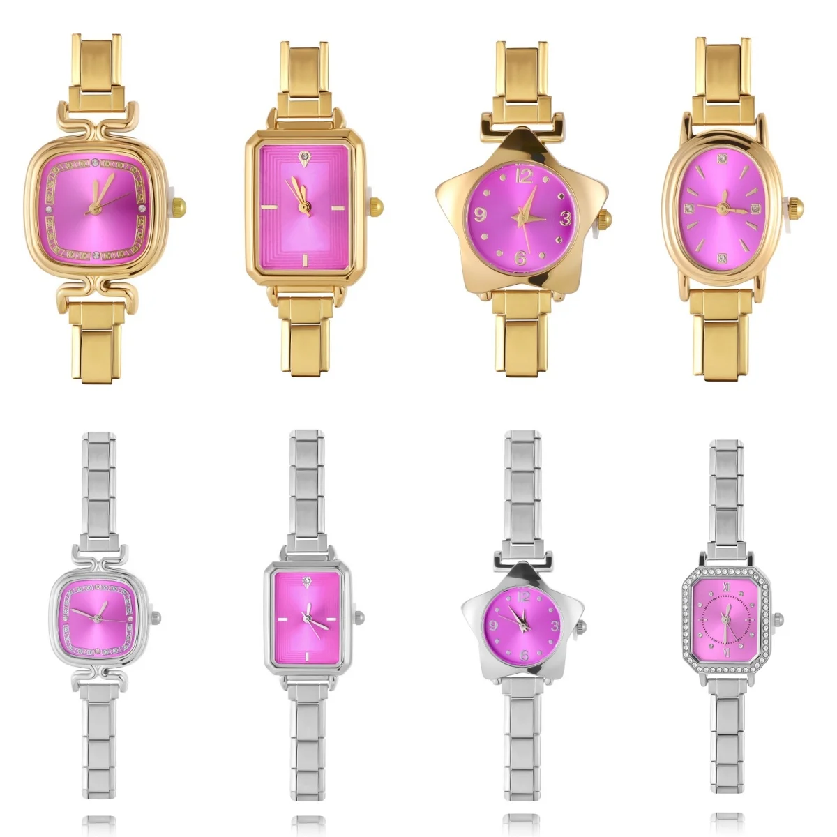 New Fashion Women's Stainless Steel Rose Red Roman Numerals Watch Bracelet For Party Friend Wife Birthday Jewelry Gifts