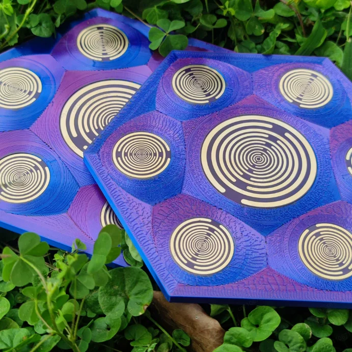 Polarizing disk crystal charging purification degaussing field generator electromagnetic multi-frequency oscillator