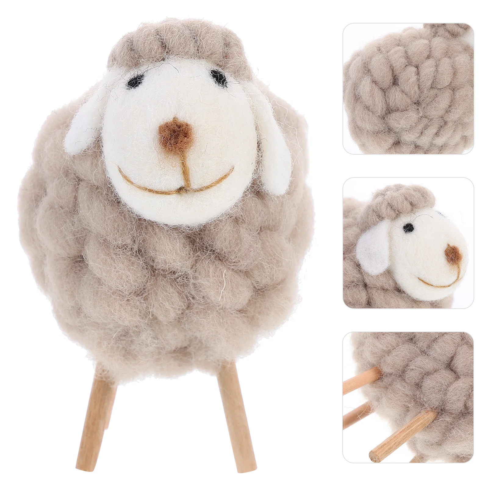 

Cute Wool Felt Sheep Christmas Decor for Home Living Room Yard Party Festive Decoration Portable Desktop Small Ornaments Crafts