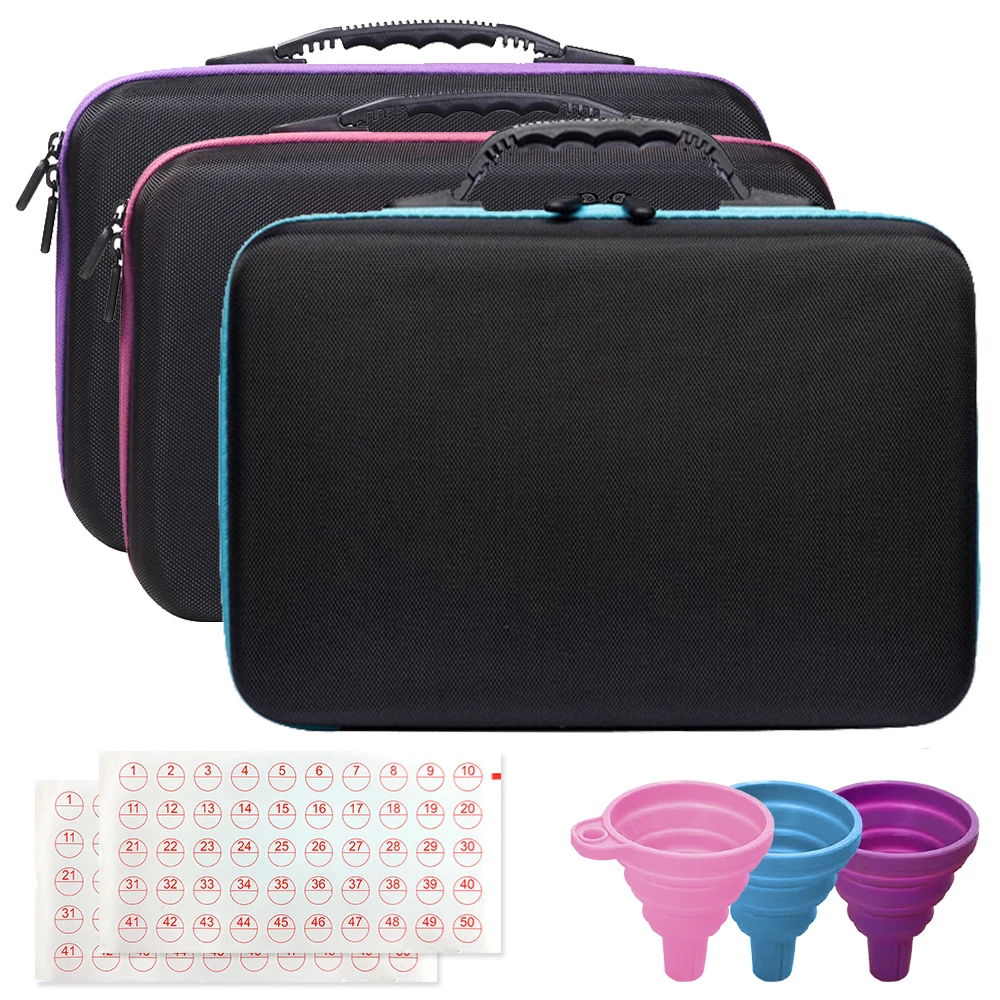 Diamond Painting Suitcase Bottles Accessories Tools Kits Beads Storage Box Tray Self-adhesive Labels 5d Bead Container Organizer