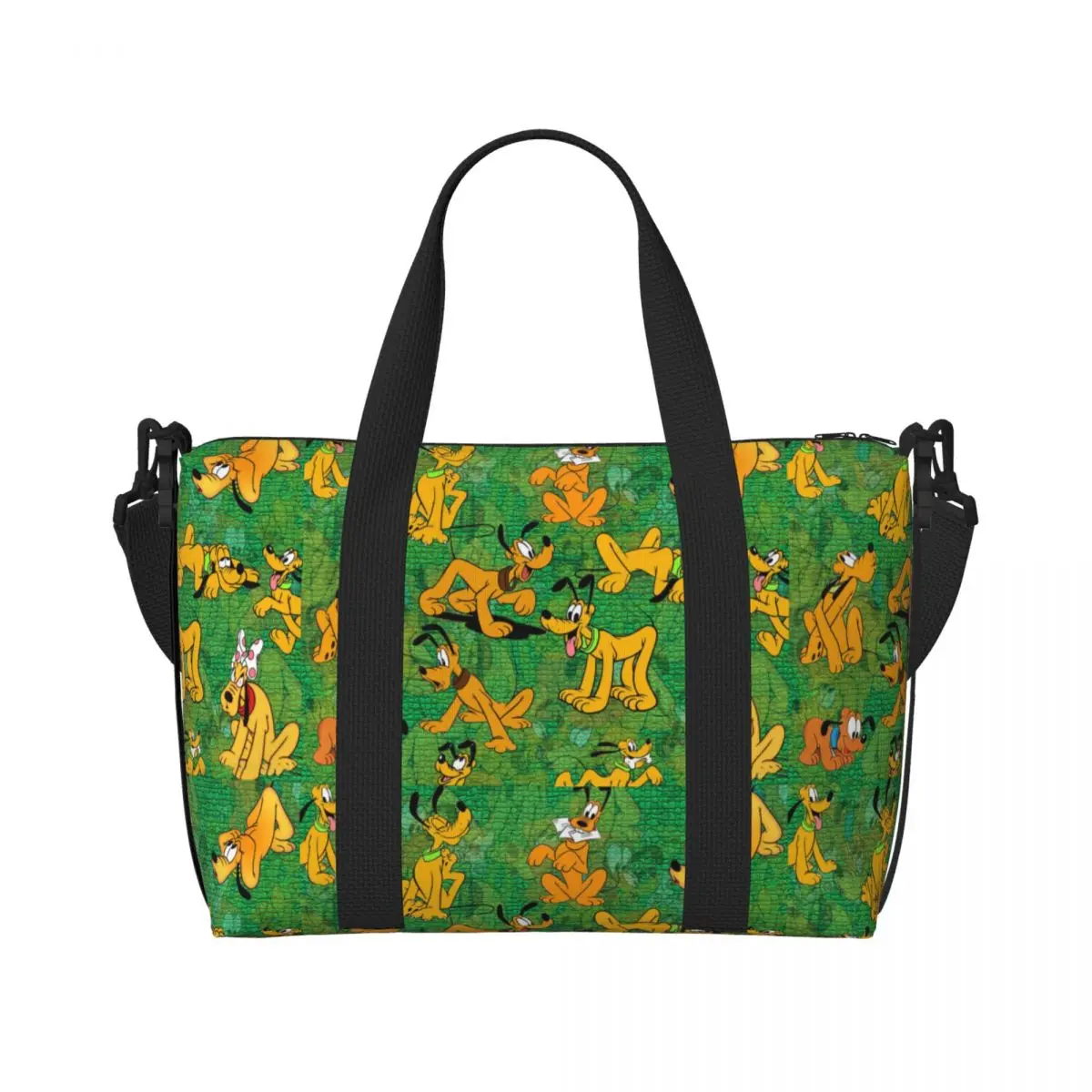 

Custom P-Pluto Cartoon Beach Tote Bag for Women Extra Large Gym Carry On Travel Shopping Bags