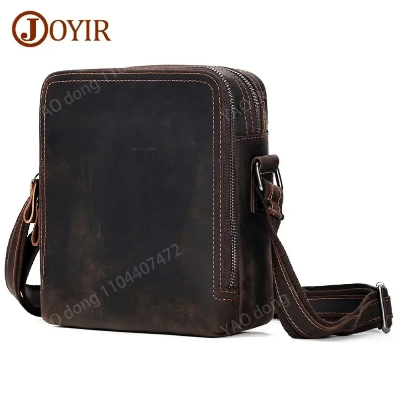 Yao Dong ELIN-Sac à Bandoulière en Cuir de Cheval pour Homme, Sacoche de Voyage Vintage, Travail Masculin, Décontracté, pour iPad 7.9 Pouces