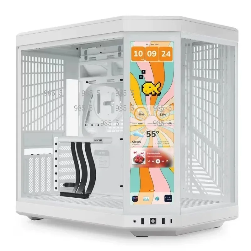 Y70 Touch Infinite Dual Chamber Mid Tower Case 2.5K LCD Touchscreen Snow White