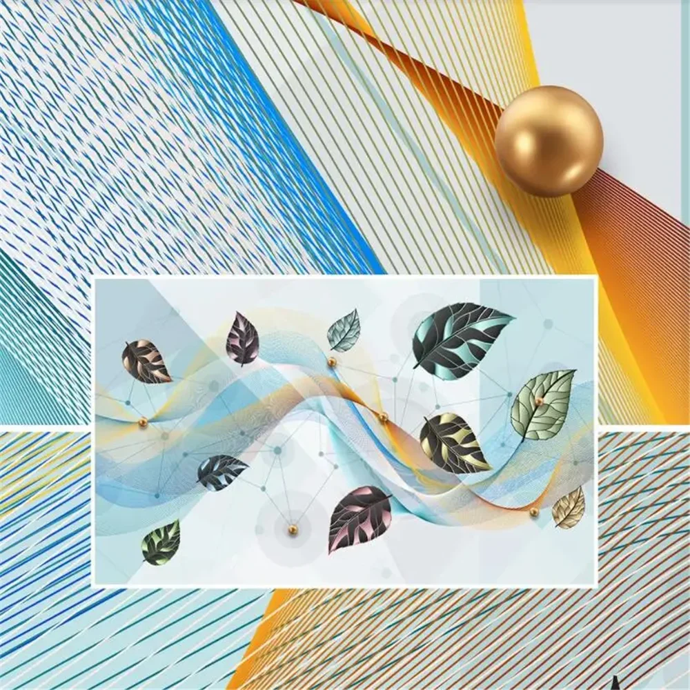 custom 3D photo Wall Paper lines leaves Landscape Modern murals Wallpaper Large Mural For Living Room Sofa TV Backdrop