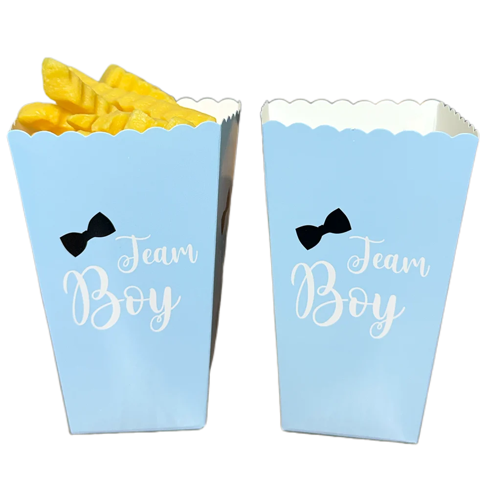 6/12/24/36pcs Pink And Blue Popcorn Box Disposable Boys and Girls