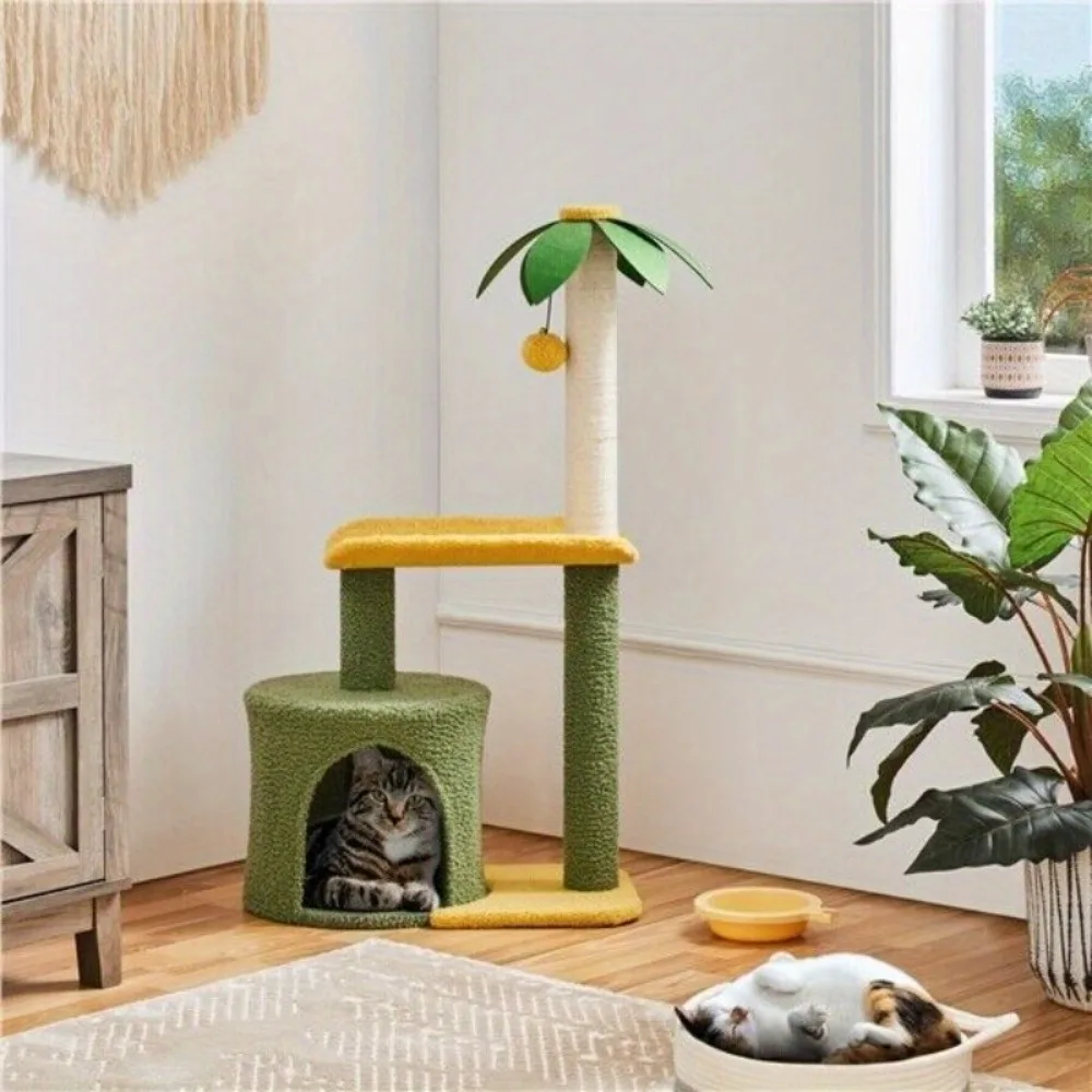 

37 Cat Tree Coconut Palm Cat Tower Scratching Post Cats Condo House Furniture