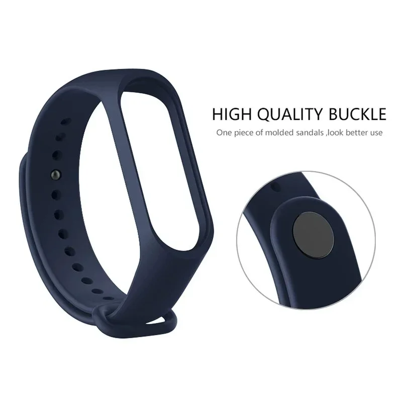 Hete Verkoop Armband Riem Voor Xiaomi Mi Band 5/6 Zwart Donkerblauw Duurzaam Multicolor Roze Siliconen Materiaal