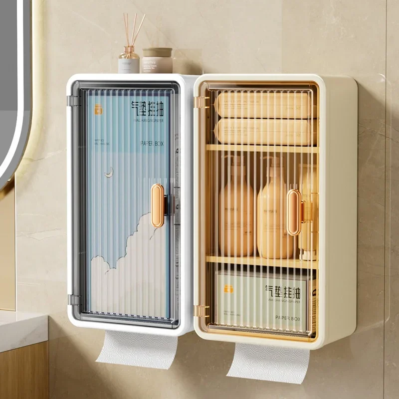 3-layer Plastic Storage Racks Without Drilling for Storing Skincare Products Face Towels Toiletries Home Interior Storage Boxes