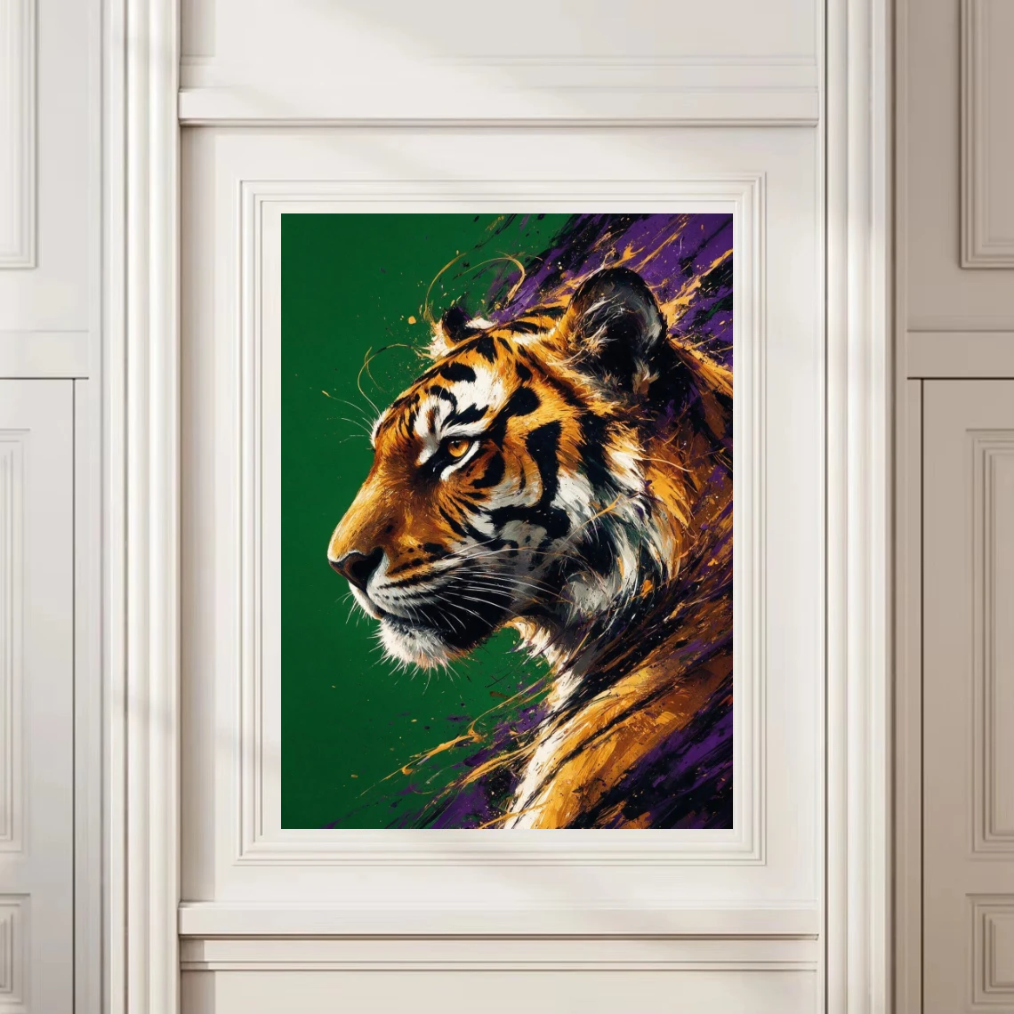 Majestic Tiger Profile Animal Oil Painting By Numbers Wall Decor for Living Room Bedroom Gift No Frame