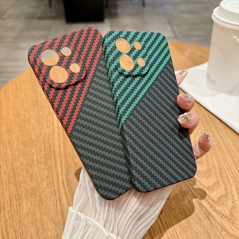 For OnePlus 13T Case Ultra-thin Carbon Fiber Stripe Pattern Texture Matte Hard Light Cover For One Plus 13T