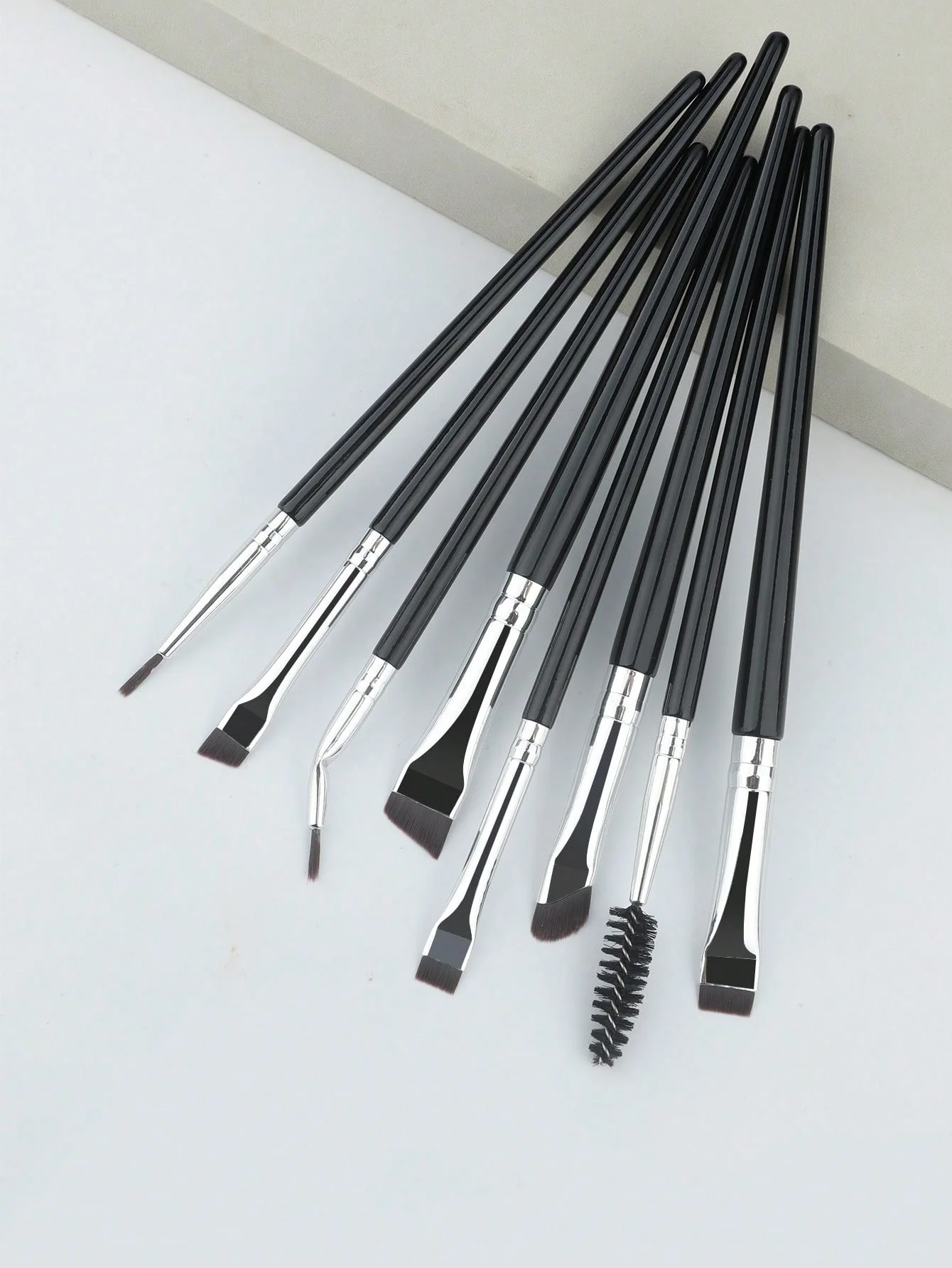 6/8pc escova de delineador angular ultra fino pincéis de delineador sobrancelha corretivo escova de sobrancelha escovas de sobrancelha angulares para mulher