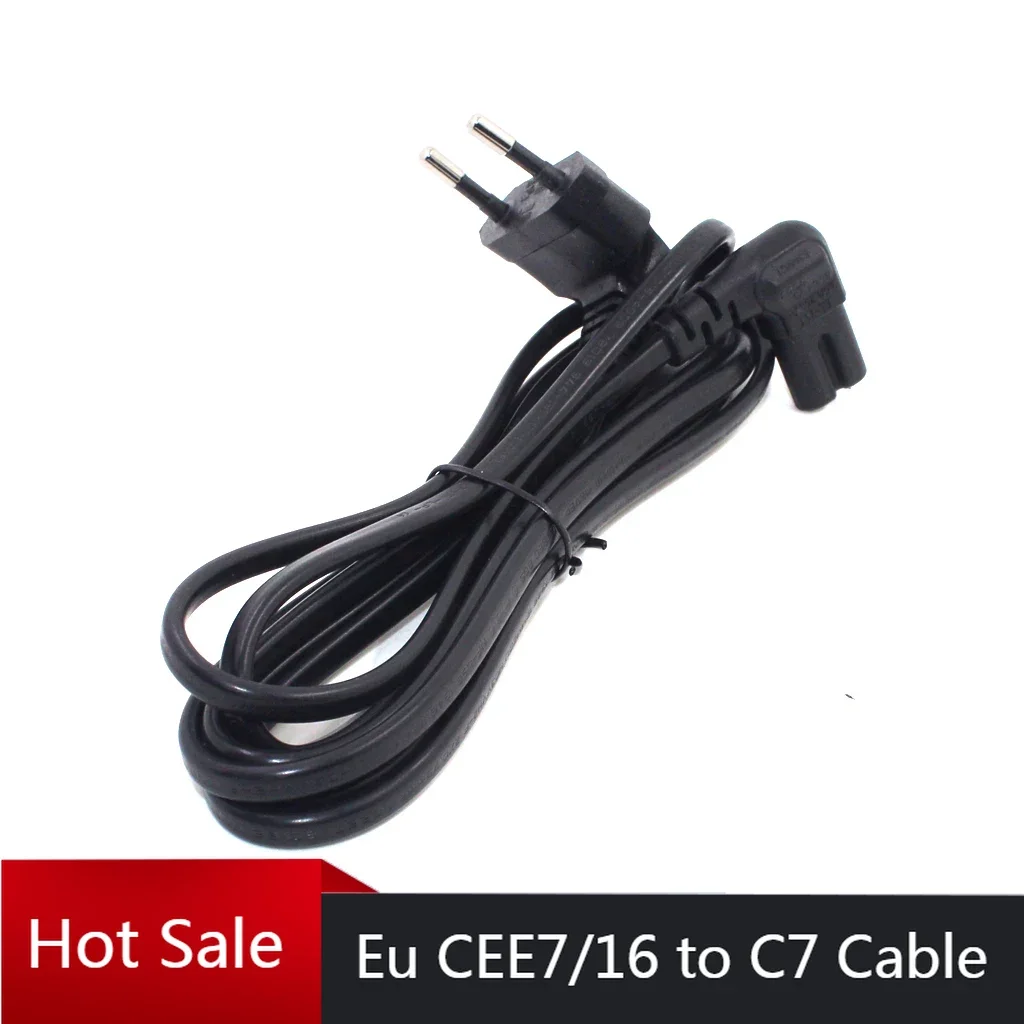 ממיר זווית EU Schuko CEE7/16 ל-IEC320 C7 כבל הארכה לטלוויזיה LED של Samsung Philips Sony Figure8 כבל חשמל