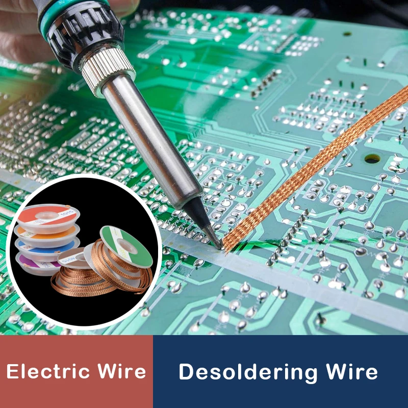 

Desoldering Braid Welding Solder Remover Wick 1.5M Width 1 1.5 2 2.5 3 3.5 4 mm Wire Lead Cord Flux BGA Repair Tool