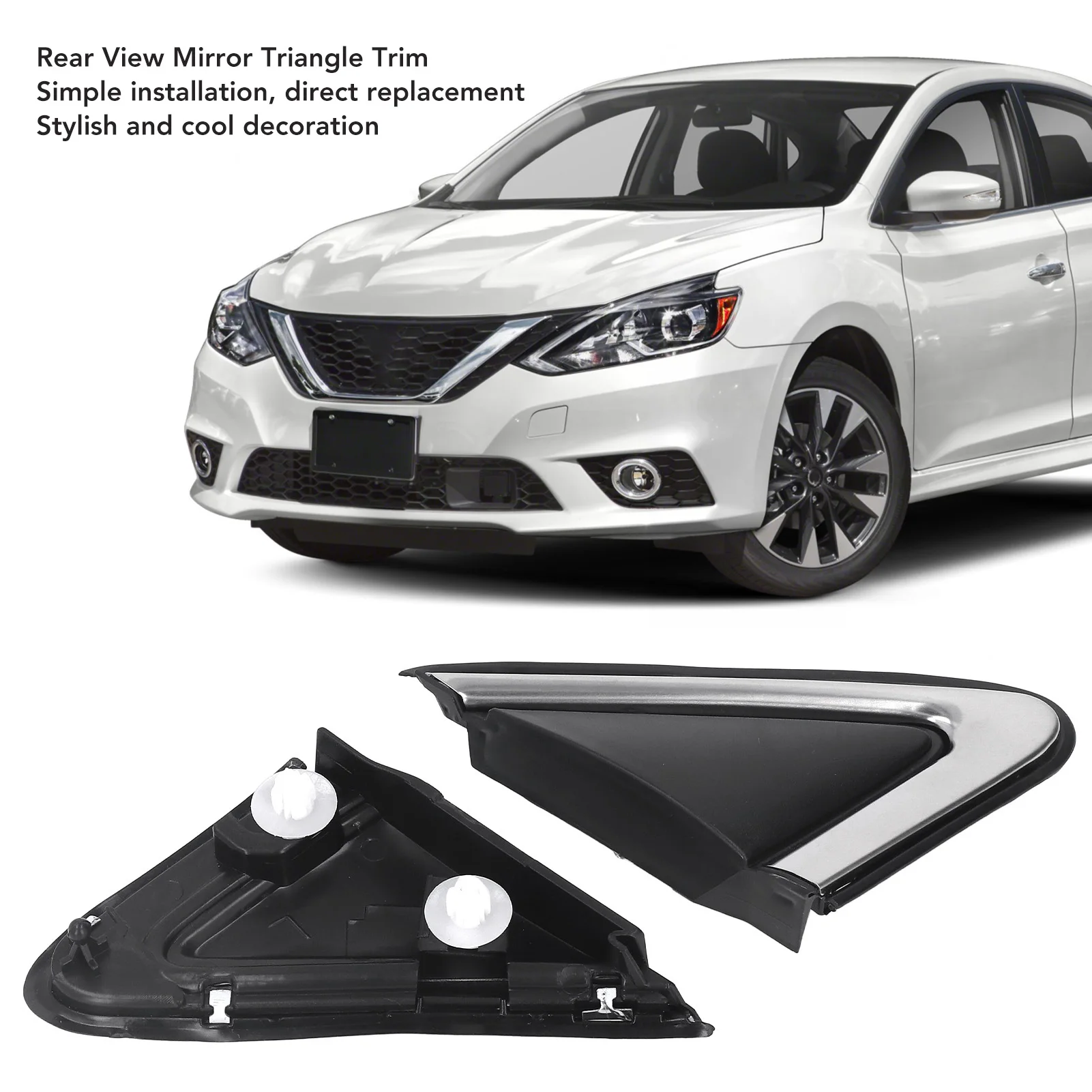مرآة الرؤية الخلفية تريم ، بديل لنيسان سنترا صوفي ، مثلث 3RA0A ، زوج واحد