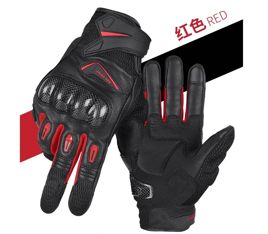 

Vemar Retro Goat Gloves Motorcycle Guantes MTB Bike Riding Accessories Glove Moto Motorcyclist Black Red Luvas Gift For Men