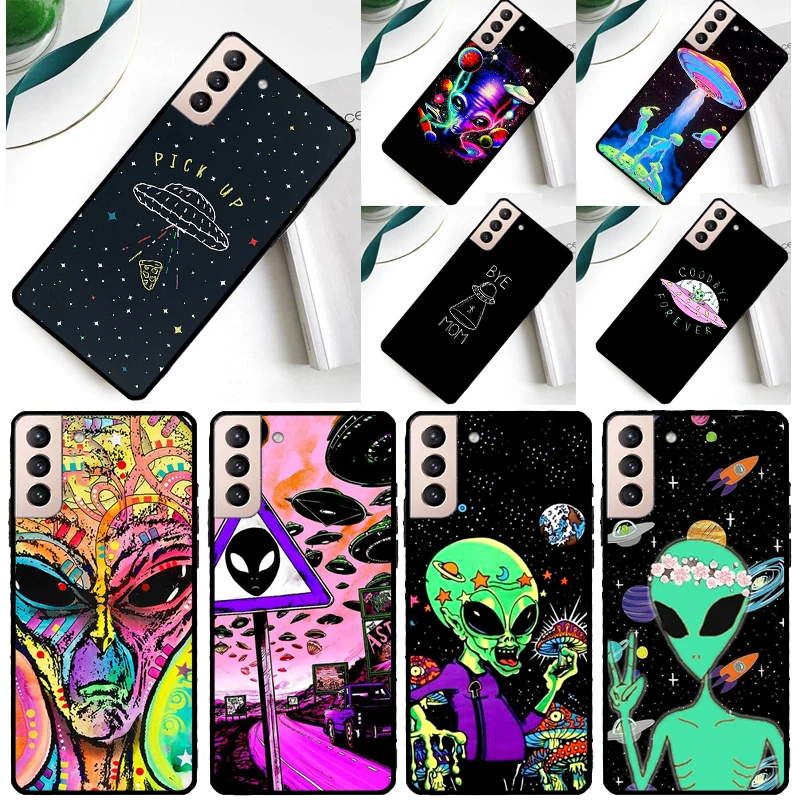 Alien UFO Phone Case For Samsung Galaxy S25 Ultra S24 Ultra S9 S10 S20 S21 S22 S24 Plus S23 FE Cover