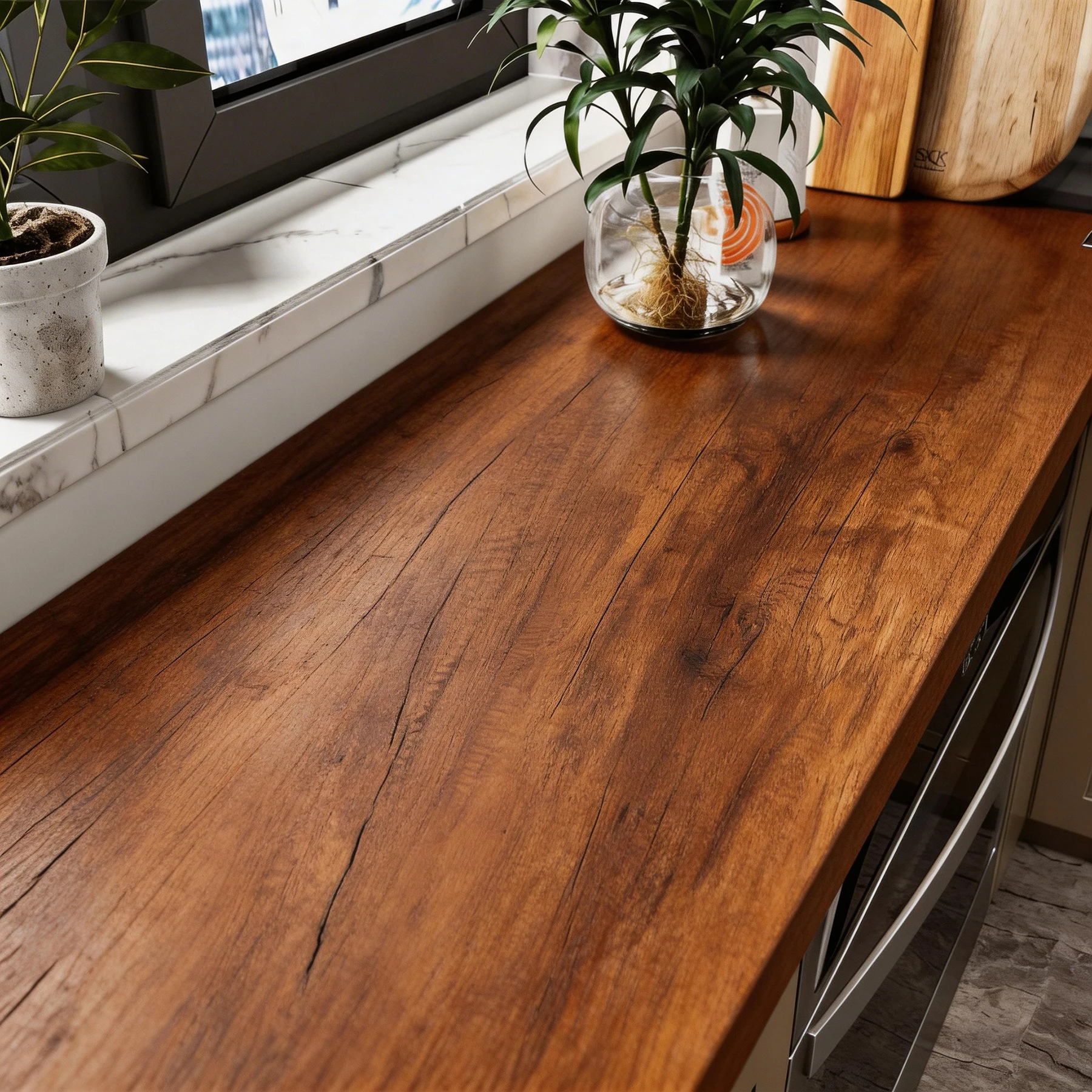 Waterproof Self Adhesive Wood Grain Sticker Door Cabinet Desktop Modern Furniture Renovation Peel and Stick Wallpaper