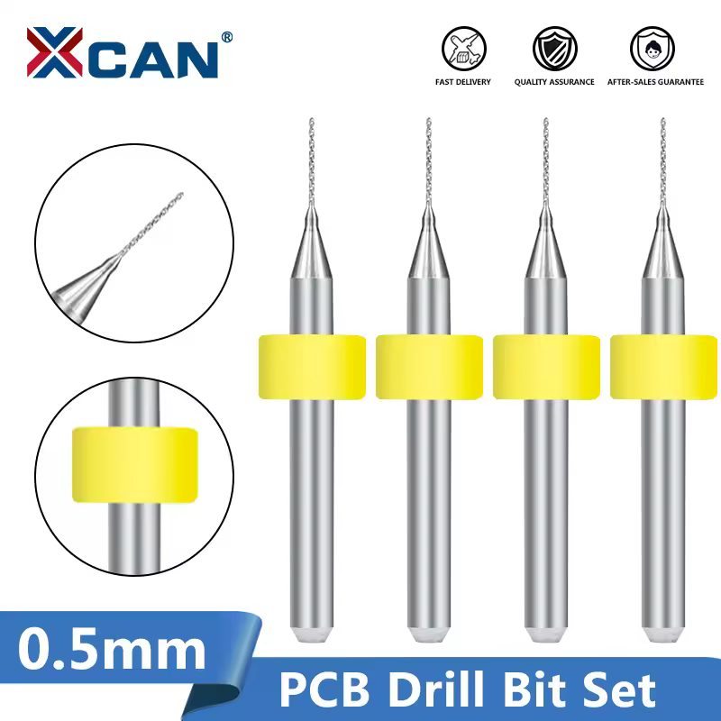 Set di punte da trapano mini CNC da 0,5 mm per PCB in carburo XCAN per la perforazione di circuiti stampati