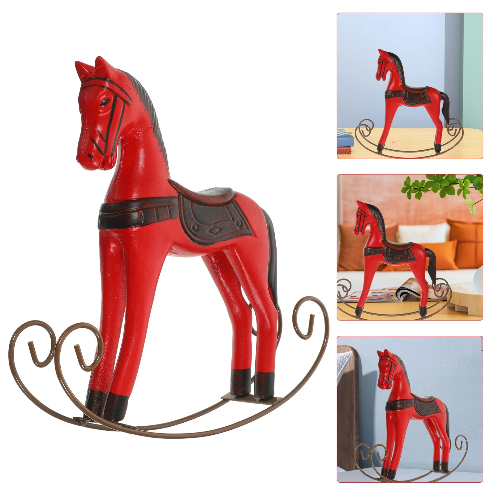 

1pc Wooden Horse Nordic Colorful Painted Handcrafted Desktop Ornament For Home Office Xmas Wood Sculpture Tabletop Decor