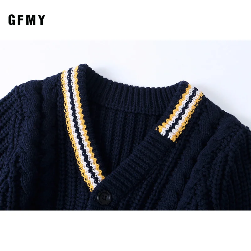 GFMY Kids Baby Boys Cardigan Coat Sweaters For School Uniform Girls Fashion Knitted Sweaters Children\'s Clothing 4-12Years Tops