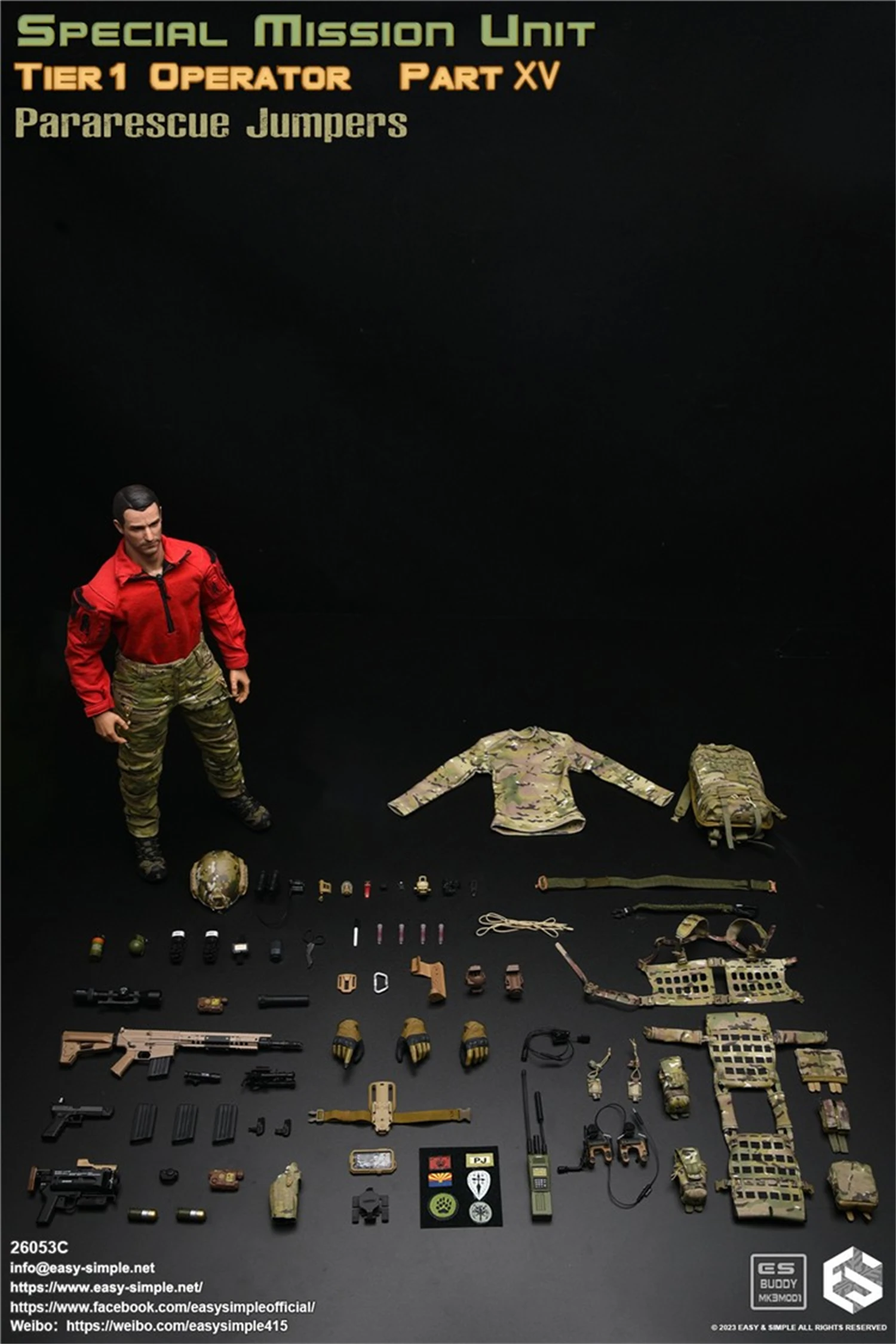 Easy&Simple 1/6 ES 26053C PJ Pararescue Jumper Soldier Action Figure Collection 12inches Model