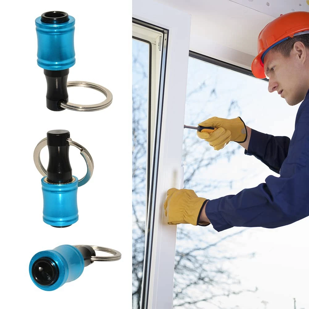 12Pieces 1/4 Inch Hex Shank Bits Holder Keychian, Keychain Extension Bar Screwdriver Bit Holder Socket Adapter