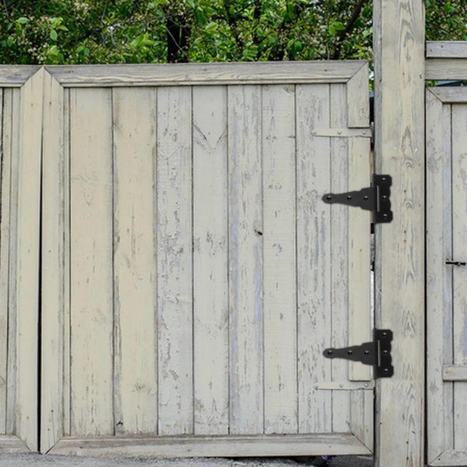 

2Pcs Shed Hinges Heavy Duty Barn Door Gate Hinges 5 Inch Black Matte Finish Outdoor Fence Door Hardware Extra Heavy Gate Hinge