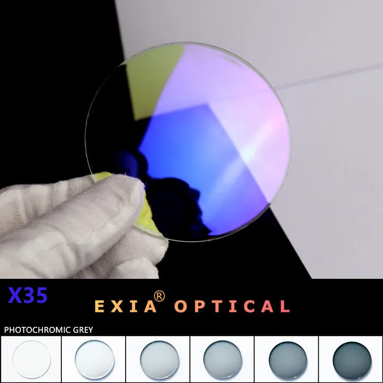 

EXIA Lens X35 Photochromic Grey Flash Mirror Blue SHMC MR-8 1.61 Sunglasses Lenses UV400 Curve 3