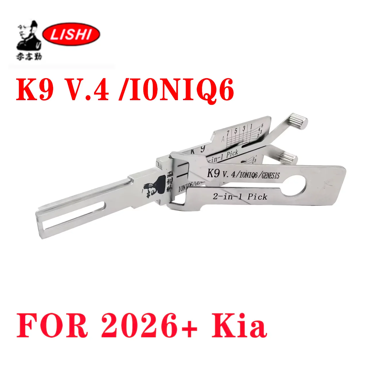 2026 NEW Lishi 2-in-1 Pick/Decoder for 2024+ Kia/Hyundai/Genesis w/CUTOUT K9 V.4 LOCKSMITH TOOL