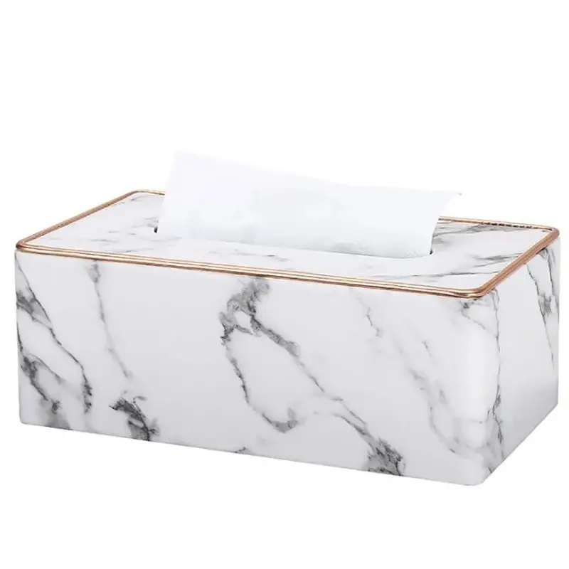 Rectangular PU Leather Tissue Box Cover Holder, Modern Facial Tissue Holder Case Dispenser for Home Car Decoration 25x13.5x9.5cm