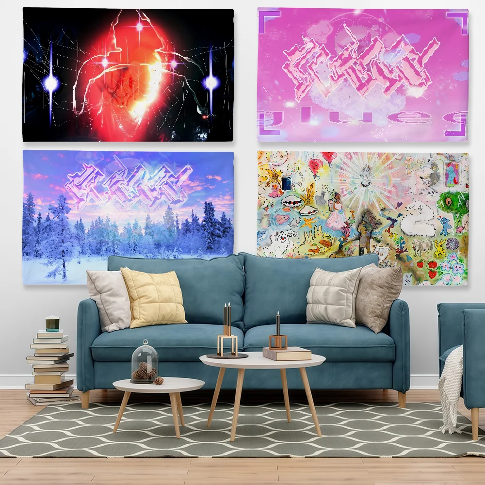 Rapper Bladee 333 Flag Tapestry Outdoor Party Bedroom Living Room Dormitory Decorative Themed Wall Hanging Banner Gift