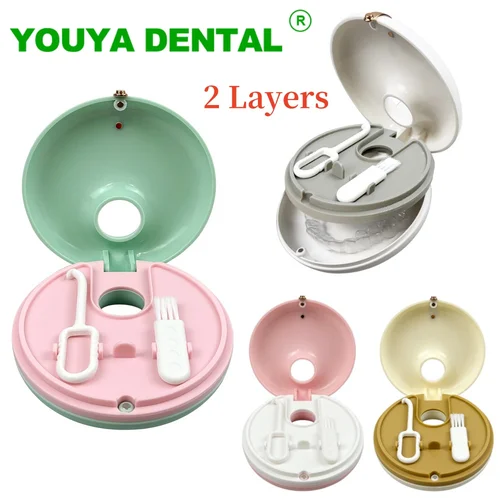 2 레이어 Aligner 케이스 치과 보이지 않는 교정기 상자, Aligner 제거 도구 및 브러시, 교정 리테이너 케이스, 구강 관리, 신제품 