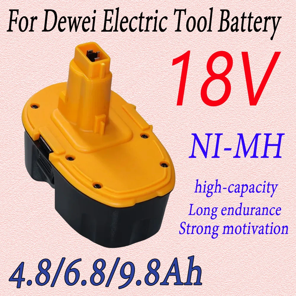 

Новый Ni-MH аккумулятор для Dewalt 18 В 4800/6800/9800 мАч DC9096 DE9039 DE9096 DE9098 DE9503 DC212, сменный аккумулятор для аккумуляторной дрели