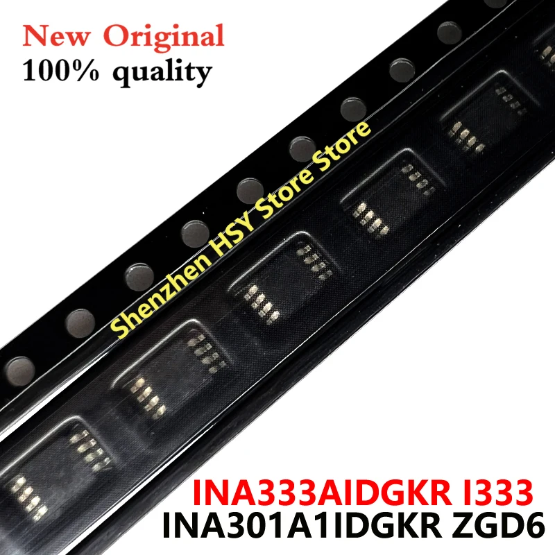 (5piece)100% New INA333AIDGKR INA333 I333 INA301A1IDGKR INA301A1IDGKT ZGD6 MSOP-8 Chipset