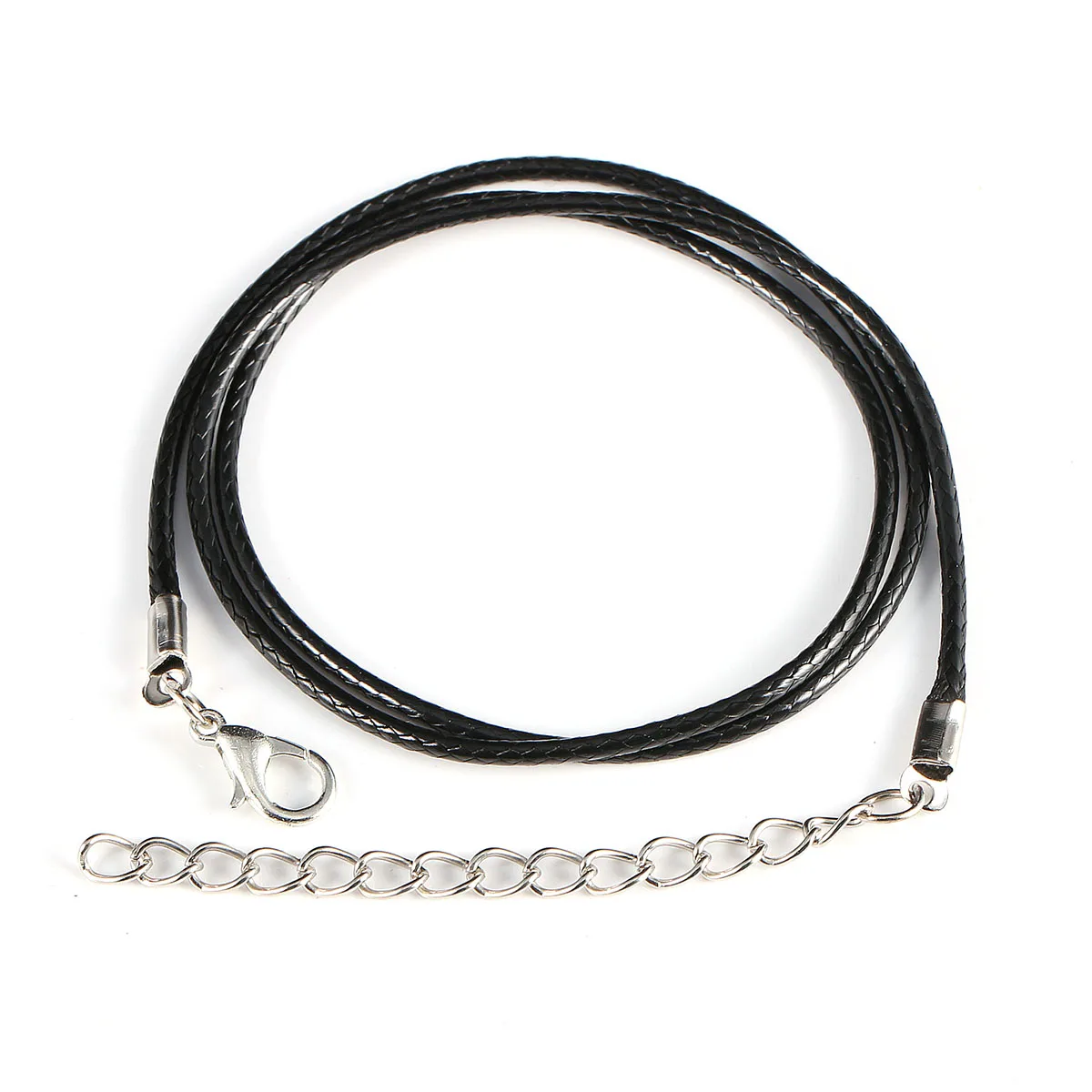 Wholesale 10pcs/lot Black Wax Leather Cord Necklace Rope 40+5cm Chain Lobster Clasp DIY Jewelry Accessories