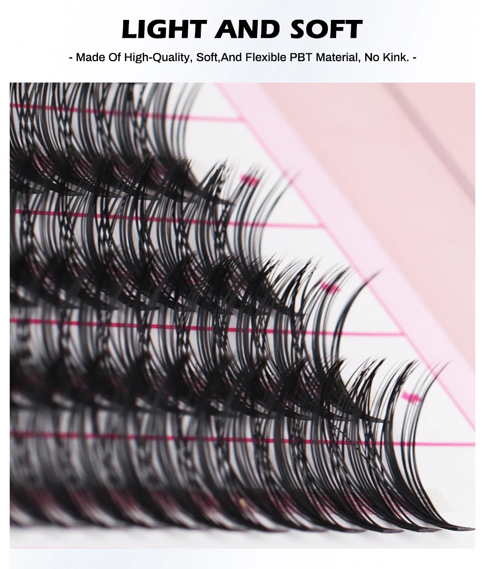 NATUHANA 10D 20D 30D 40D Cluster Wimpern DIY Nerz Einzelne Wimpern Vorgefertigte Volumen Fan Faux Cils für Make-up-Tools – Detail 9