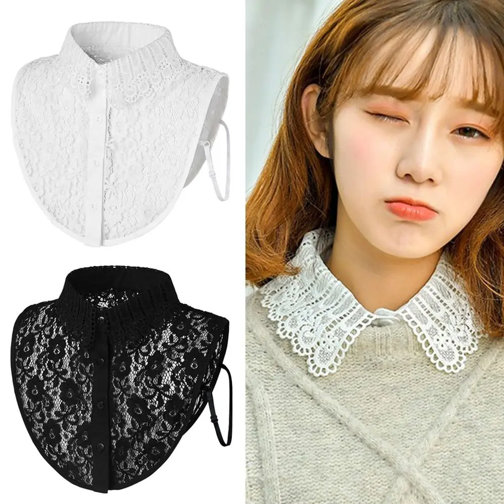 

Shawl Wrap Decoration Lace Fake Collar DIY Neck Scarf Detachable False Collar Lapel Half Shirt Women Girls