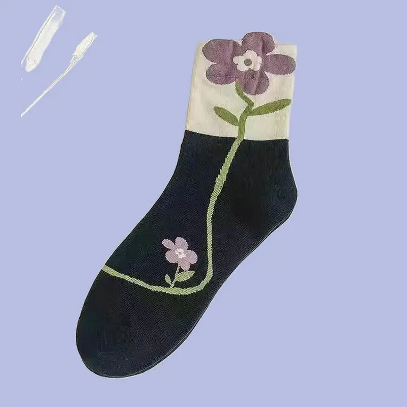 Calcetines de tubo medio para mujer, medias con personalidad, estilo dulce, ideal para primavera, verano y otoño, 5/10 pares