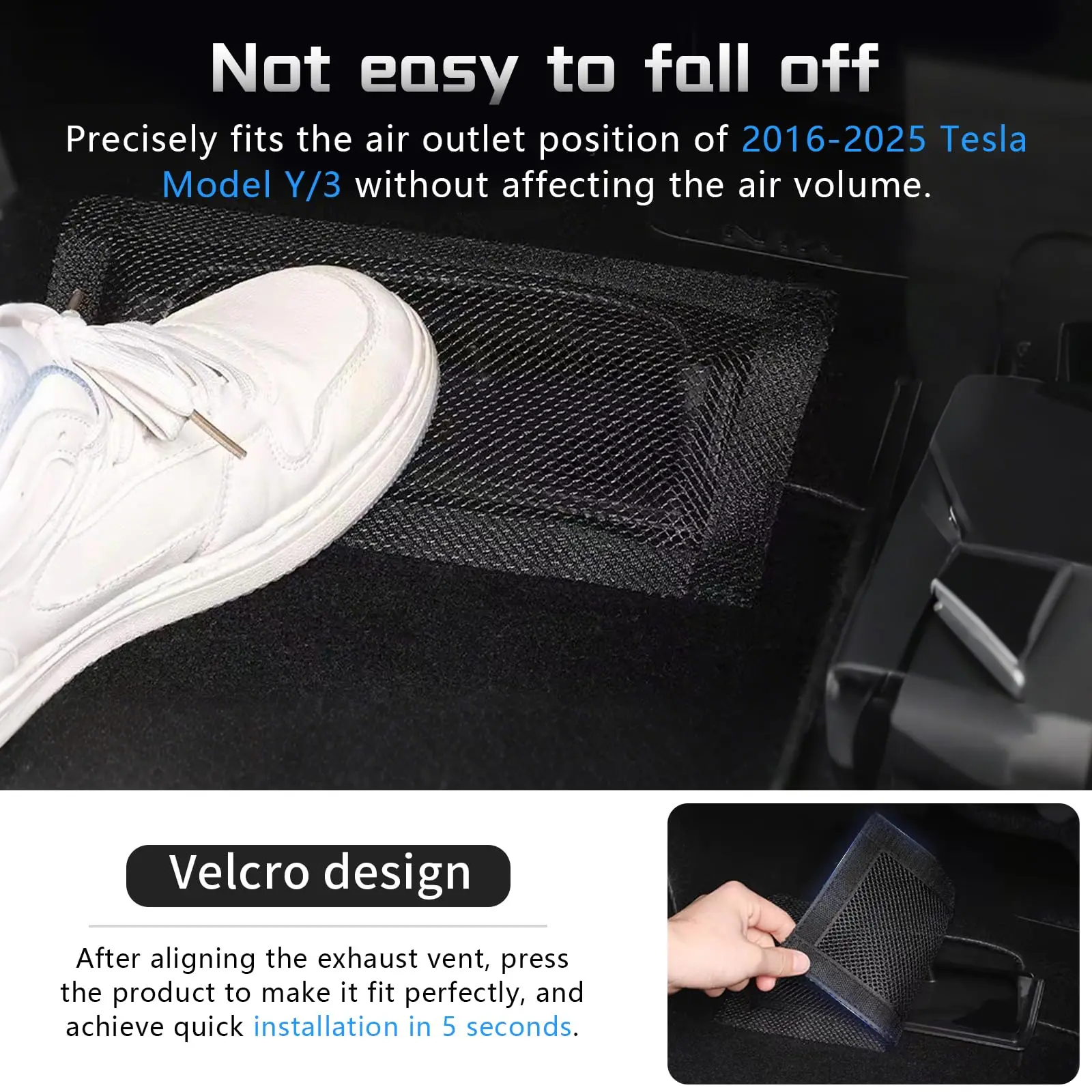 Für Tesla Model Y Launch 2025-2020 Modell 3 Highland Auto-Luftauslass unter dem Sitz Schutzhülle Vent Mesh Filter Zubehör