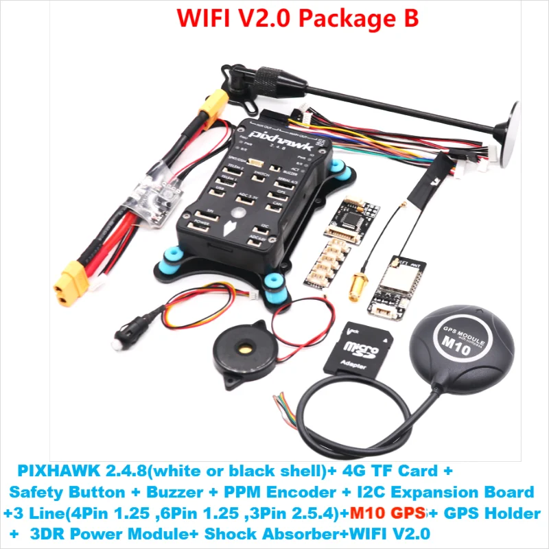 Rctosky PixHawk PX4 M10 GPS PIX 2.4.8 32 Bit Flight Controller With Autopilot Safety Switch Buzzer PPM I2C Quadcopter Ardupilot